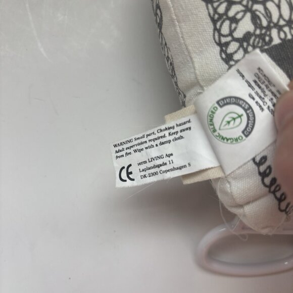 Ferm Living Musical Baby Mobile Toy Black & White Shirley Design Organic Cotton - Picture 8 of 9